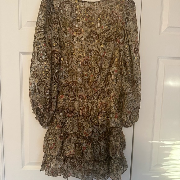 ✨ Vince Camuto V neck tiered skirt mini dress with ballon sleeves - Picture 2 of 5